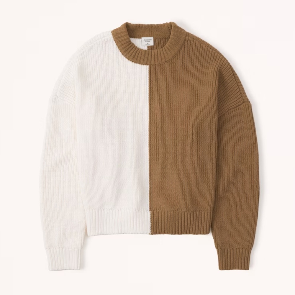 A&F Spliced Classic Crew Sweater - Size M